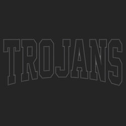 Black Glitter with Embroidered Trojans Applique- Pocket Crewneck Design