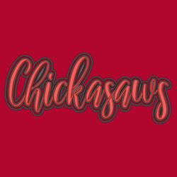 Chickasaws 3D Puffy Embroidery- Black Outline and Red Puffy   Design