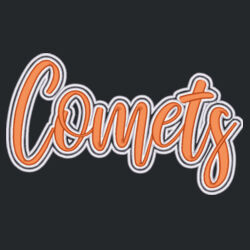 Comets 3D Puffy Embroidery- White Outline and Orange Puffy Design