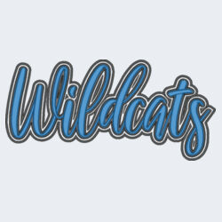 Wildcats-3D Puffy Embroidery- Black Outline and Blue Puffy Design