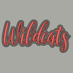 Wildcats-3D Puffy Embroidery- Black Outline and Red Puffy Design
