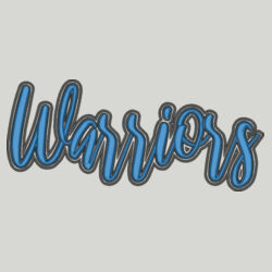 Warriors-3D Puffy Embroidery- Black Outline and Blue Puffy Design
