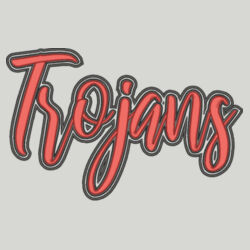 Trojans- 3D Puffy Embroidery- Black Outline and Red Puffy Design