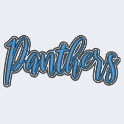 Panthers 3D Puffy Embroidery- Black Outline and Blue Puffy Design