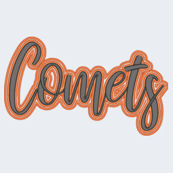 Comets 3D Puffy Embroidery- Orange Outline and Black puffy Design