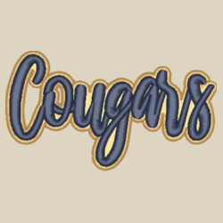 Cougars 3D Puffy Embroidery- Gold Outline and Navy Puffy Design