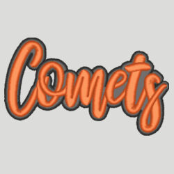 Comets 3D Puffy Embroidery- Black Outline and Orange Puffy Design