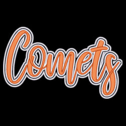 Color Block Hooded Sweatshirt- Comets 3D Puffy Embroidery- White Outline and Orange puffy Design