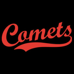 Comets Orange Puffy Cut Vinyl- Varsity Stripe Color Block Drop Shoulder Sweatshirt Design