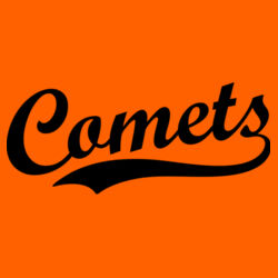 Comets Black Puffy Cut Vinyl- Varsity Stripe Color Block Drop Shoulder Sweatshirt Design