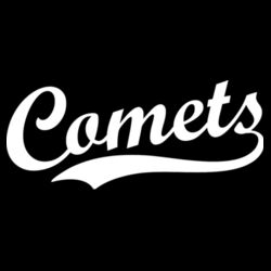 Comets White  Puffy Cut Vinyl- Varsity Stripe Color Block Drop Shoulder Sweatshirt Design