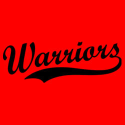 Warriors Black Puffy Cut Vinyl- Varsity Stripe Color Block Drop Shoulder Sweatshirt Design