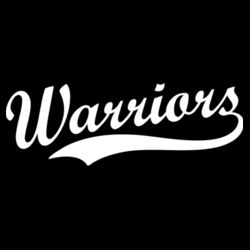 Warriors White Puffy Cut Vinyl- Varsity Stripe Color Block Drop Shoulder Sweatshirt Design