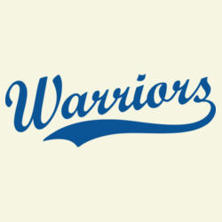 Warriors Blue Puffy Cut Vinyl- Varsity Stripe Color Block Drop Shoulder Sweatshirt Design