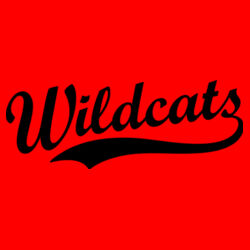 Wildcats Black Puffy Cut Vinyl- Varsity Stripe Color Block Drop Shoulder Sweatshirt Design