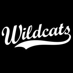 Wildcats White Puffy Cut Vinyl- Varsity Stripe Color Block Drop Shoulder Sweatshirt Design
