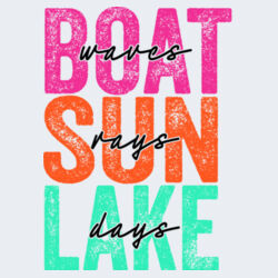 Boat Waves Sun Days Lake Days Design