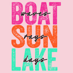 Boat Waves Sun Days Lake Days Design