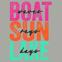 Boat Waves Sun Days Lake Days Design