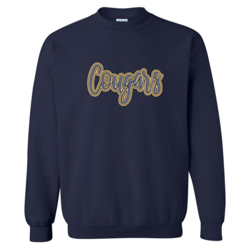 Cougars 3D Puffy Embroidery- Gold Outline and Navy Puffy Thumbnail