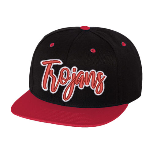 Trojans 3D Puffy Embroidery- White Outline and Red Puffy Thumbnail