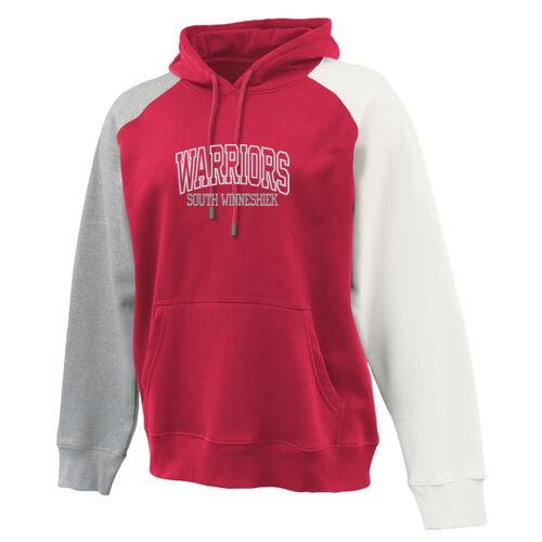 Color Block Hooded Sweatshirt- Warriors Glitter Applique with Embrodiery Thumbnail