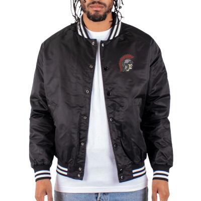 Turkey Valley Trojans Head Embroidered on Left Chest- Unisex Varsity Bomber Jacket Thumbnail