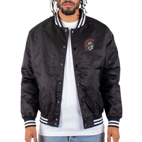 Turkey Valley Trojans Head Embroidered on Left Chest- Unisex Varsity Bomber Jacket Thumbnail