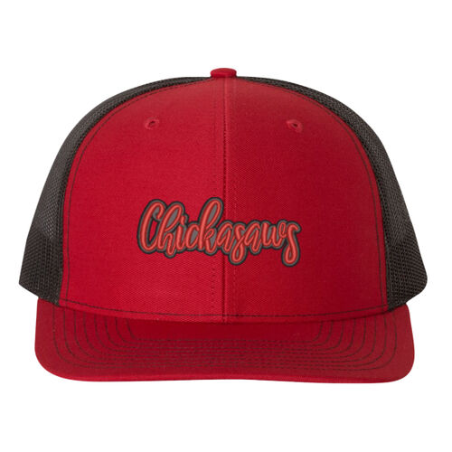 Chickasaws 3D Puffy Embroidery- Black Outline and Red Puffy Thumbnail