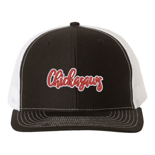 Chickasaws 3D Puffy Embroidery- White Outline and Red Puffy 2 Thumbnail